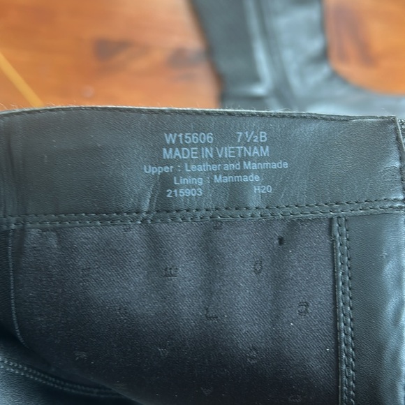 Cole Haan Leather Grand Tall Riding Boots Black Leather/Stretch Woven 7.5 Zip - Picture 5 of 12